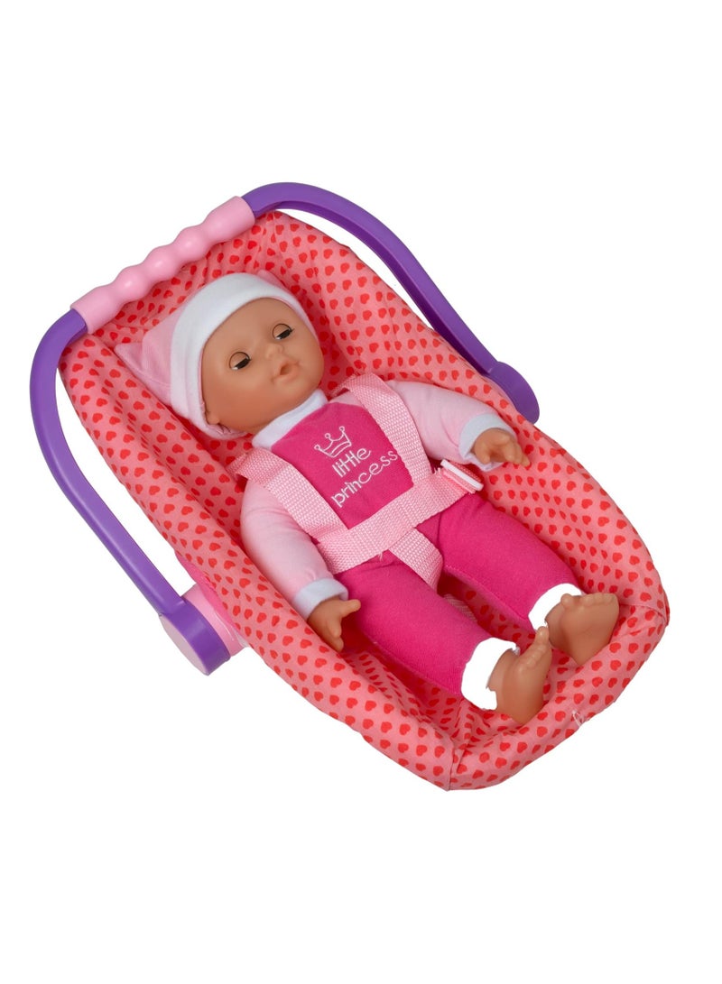 dolls world Isabella | 30Cm - 12 Inch Soft Bodied Doll In Her Rocking Baby Car Seat With Carry Handle.| Age : 24M & above - Image 2
