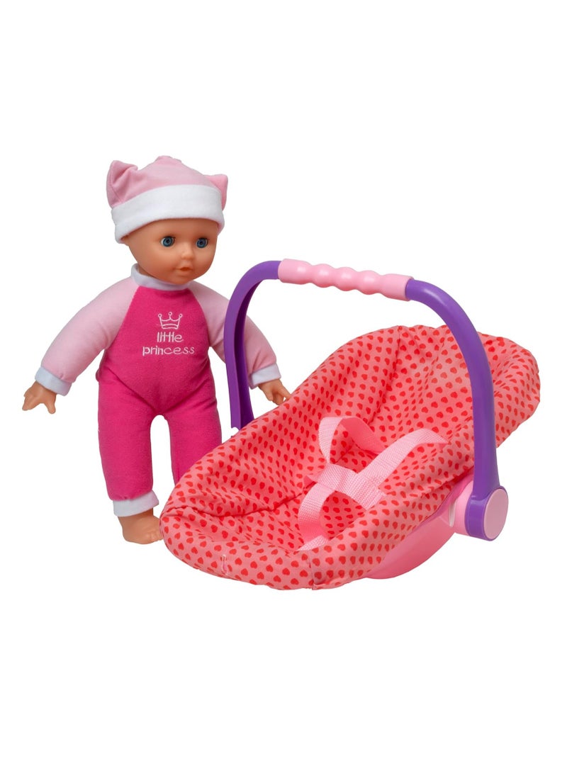 dolls world Isabella | 30Cm - 12 Inch Soft Bodied Doll In Her Rocking Baby Car Seat With Carry Handle.| Age : 24M & above - Image 3