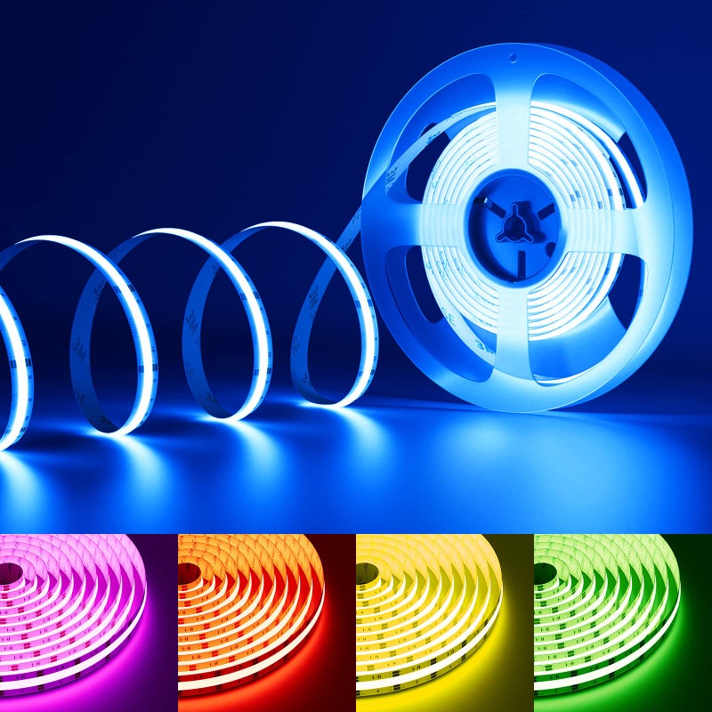 PAUTIX RGB COB LED Strip Light,UL Listed 24V Color Changing LED Strip Lights,Multicolor Flexible Tape Light for Cabinet,Room,Bedroom,Party DIY Lighting Projects(Power Supply & Controller Not Included) - Image 1