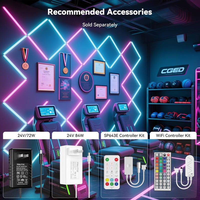 PAUTIX RGB COB LED Strip Light,UL Listed 24V Color Changing LED Strip Lights,Multicolor Flexible Tape Light for Cabinet,Room,Bedroom,Party DIY Lighting Projects(Power Supply & Controller Not Included) - Image 3