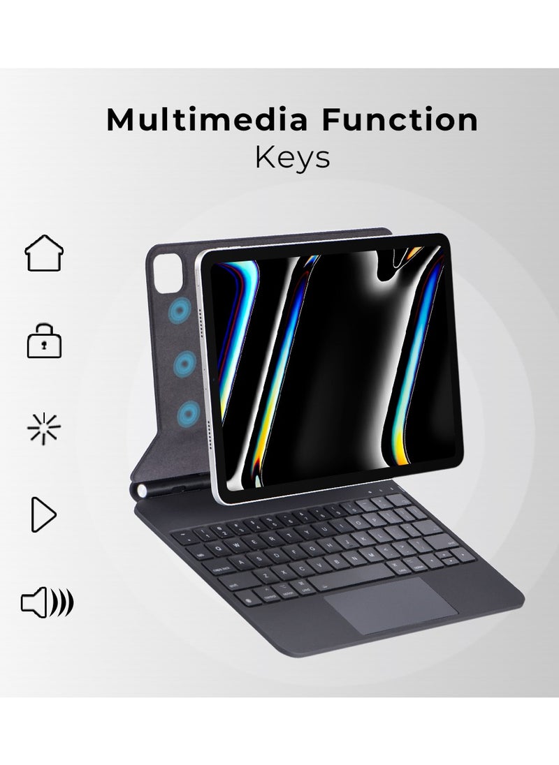 glassology - Magic Keyboard for iPad 10th Generation 10.9 Inch 2022 with Magnetic Back Cover Smart Trackpad Backlit Keyboard Case for iPad 10th Generation - Image 1