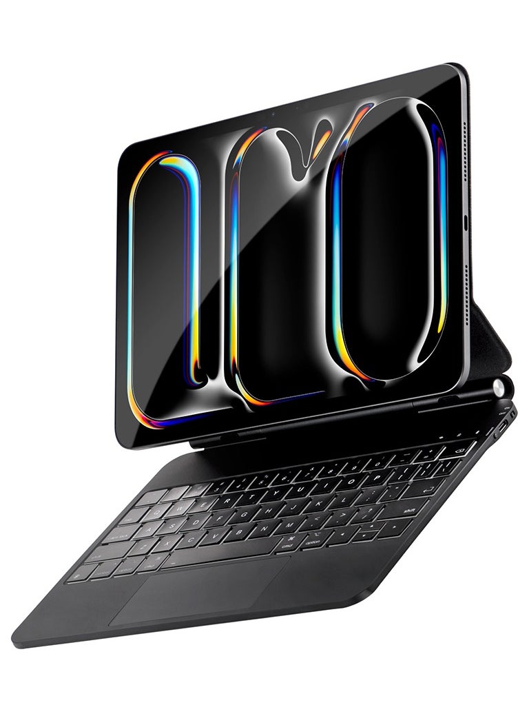 glassology Magic Keyboard Case for iPad 10.9" (2019, 2020, 2021) with Backlit Keys, Trackpad, and Adjustable Viewing Angles. 