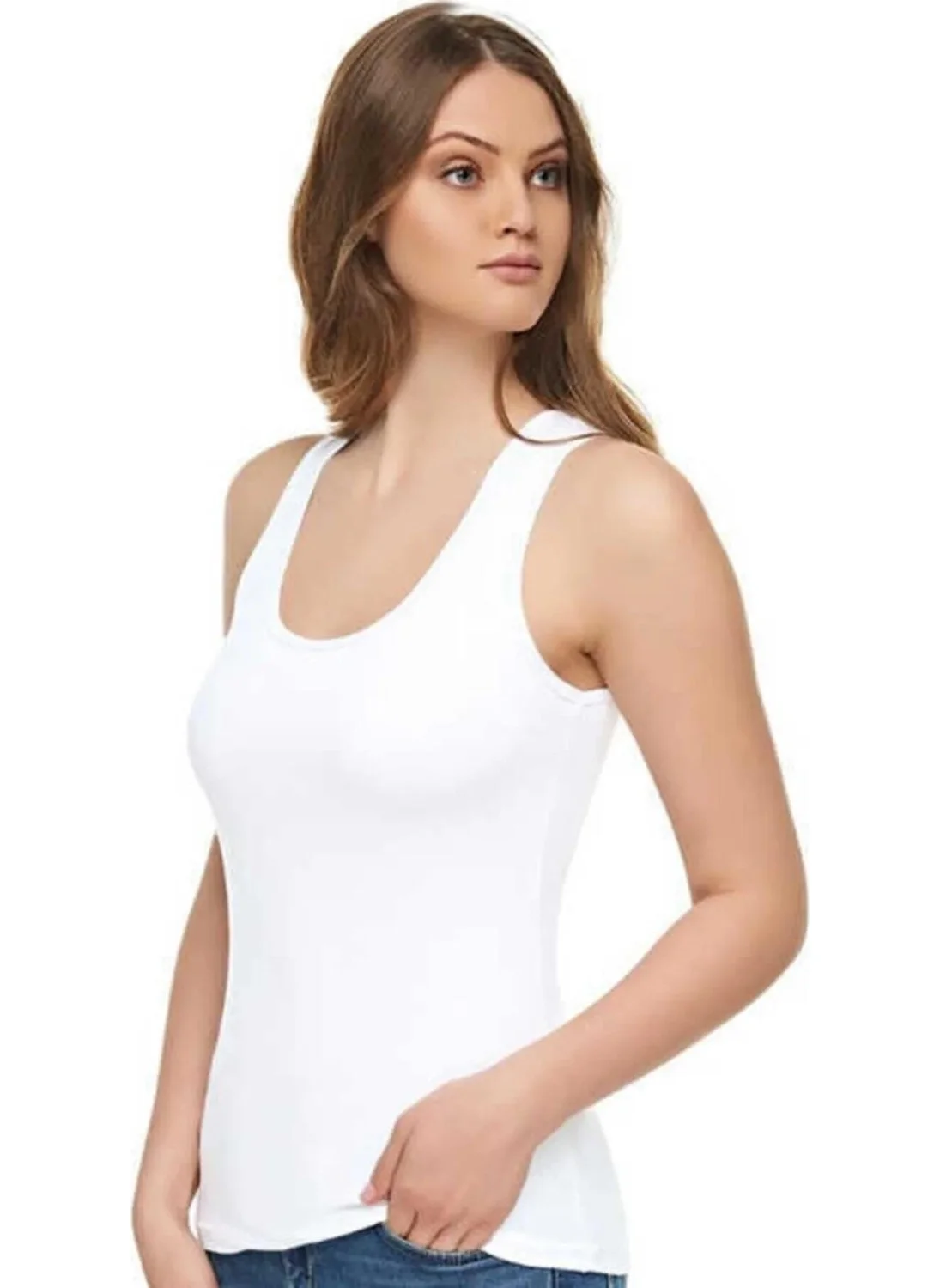 Tutku Elit Passion Elite Women's Modal Lycra Wide Strap Undershirt 2002 - 12 Pieces