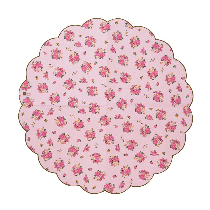 Talking Tables Pretty Pink Floral Paper Napkins Truly Scrumptious Afternoon Tea Party Decorations For Mother's Day Bridal Bachelorette Baby Shower or Birthday- Made By Talking Tables - Pack of 20 - Image 1