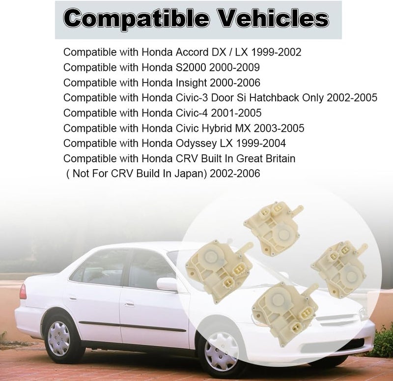 zayody 4PCS Door Lock Actuator for Honda Models - Image 3