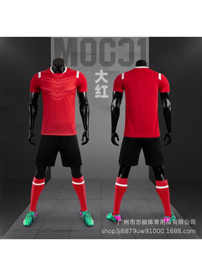 M8631 Red Light Board Short Sleeve Football Jersey - Image 1