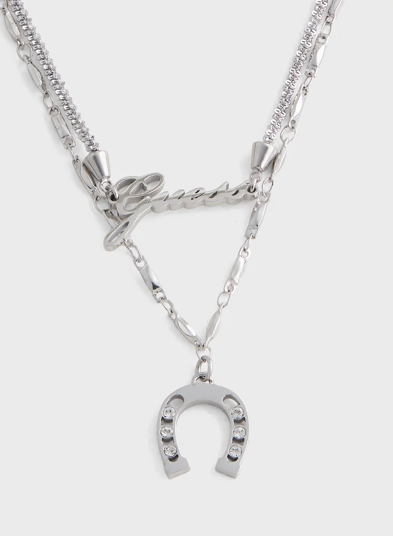 GUESS Pendent Drop Detail Layered Necklace