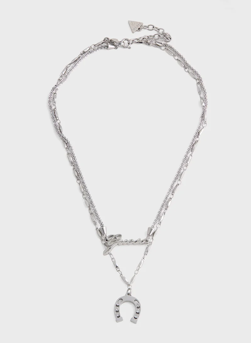 GUESS Pendent Drop Detail Layered Necklace