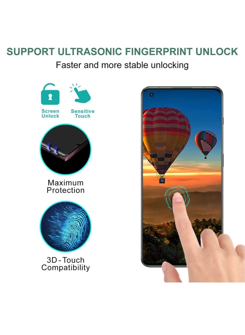 vesus 3D Glass Support Fingerprint Sensor, 9H Hardness, HD Clear Anti-Scratch Bubble Free, Case Friendly, Full Cover for OnePlus 11 PRO 5G - Image 2