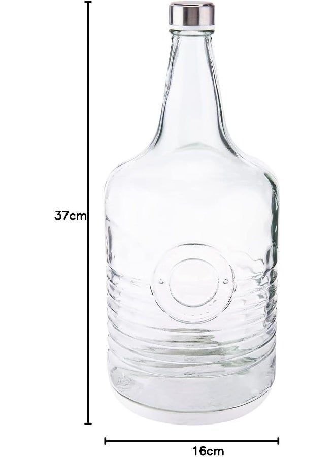 AKDC Limon Glass Bottle L(16CM) XW(16CM) XH(37CM) Transparent - Image 4