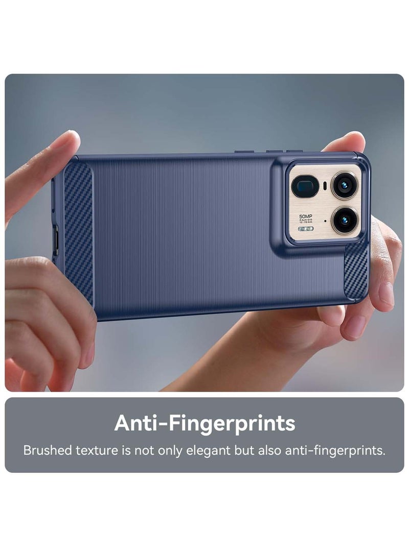 دبليو تيك غطاء حماية من السيليكون المصقول لهاتف Motorola Edge 50 Ultra 5G 2024 - أزرق داكن - Image 3