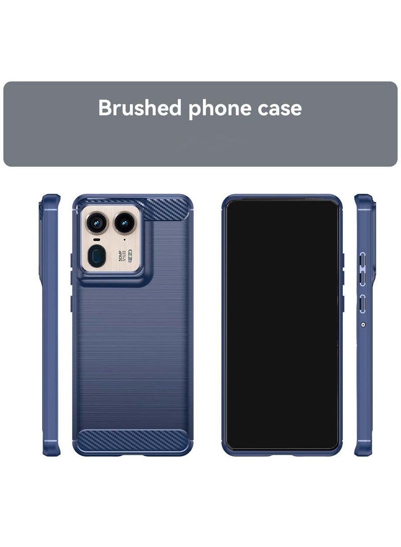 دبليو تيك غطاء حماية من السيليكون المصقول لهاتف Motorola Edge 50 Ultra 5G 2024 - أزرق داكن - Image 5