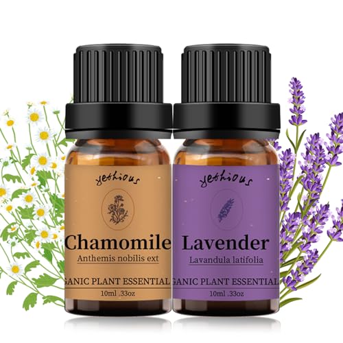 yethious Chamomile Lavender Essential Oil Set Pure Chamomile Lavender Aromatherapy Oils Organic Chamomile Essential Oil for Diffuser 2 Pack 10ML - Image 2