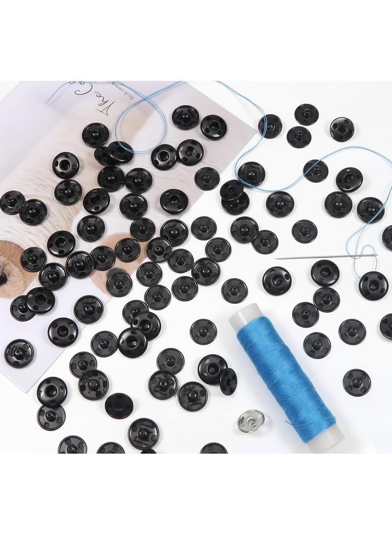12mm Strong Metal Snap Buttons – Heavy Duty for Sewing on Leather Clothes, Jackets, Jeans, Bags, Durable and Reliable Fastener for Professional Projects (Black) - Image 4