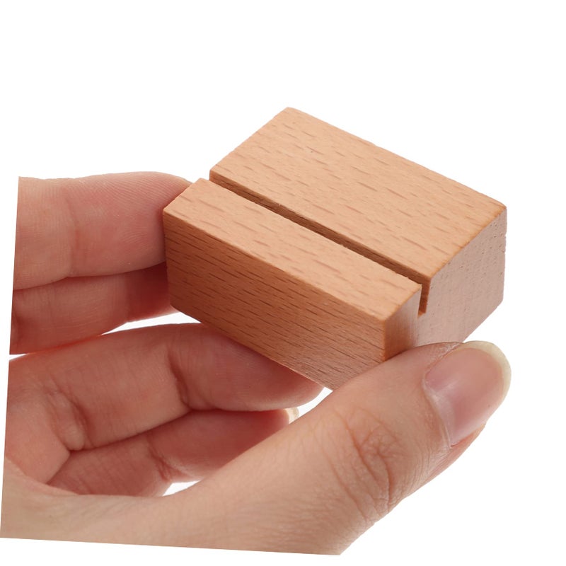 4 Pcs Solid Wood Place Card Holders With Sleek Slits For Wedding Engagement Birthday Parties - Image 4