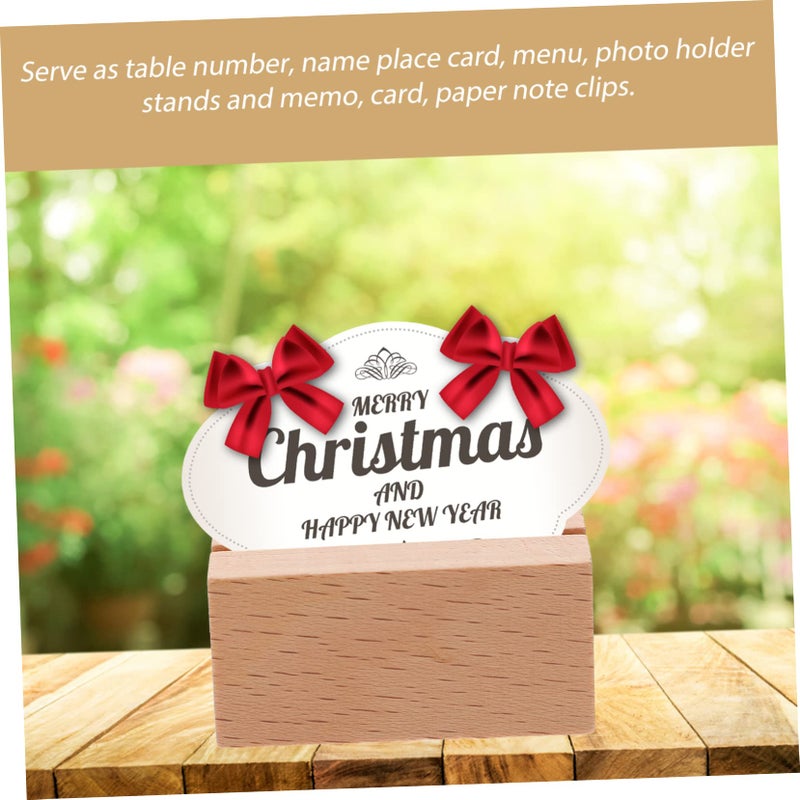 4 Pcs Solid Wood Place Card Holders With Sleek Slits For Wedding Engagement Birthday Parties - Image 3