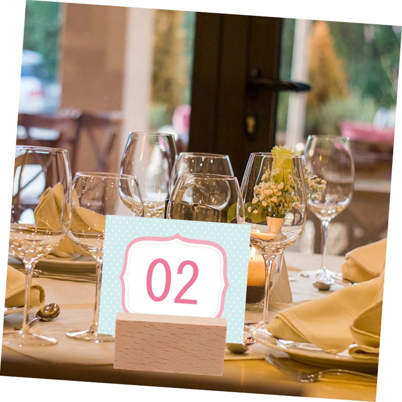 4 Pcs Solid Wood Place Card Holders With Sleek Slits For Wedding Engagement Birthday Parties - Image 5
