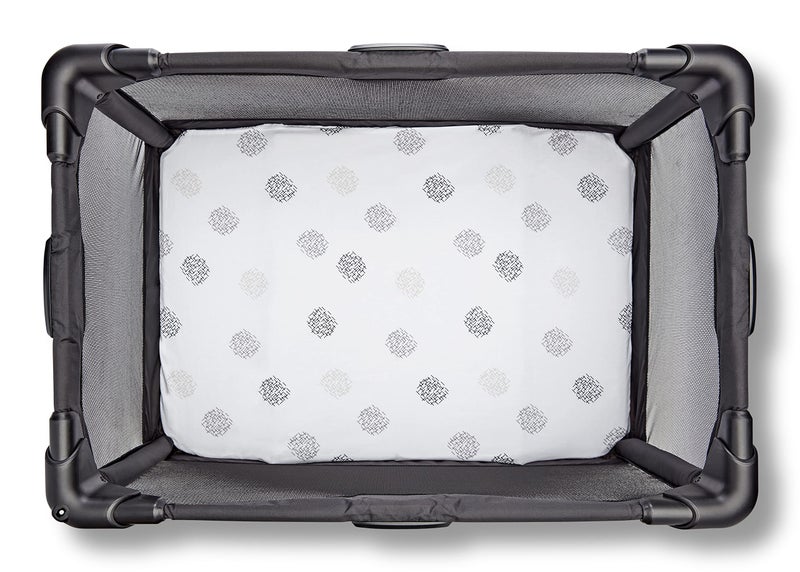 4moms Breeze Playard Sheets, for Baby Bassinets and Furniture, Machine Washable and 100% Cotton, White & Grey, 2 Pack - Image 5