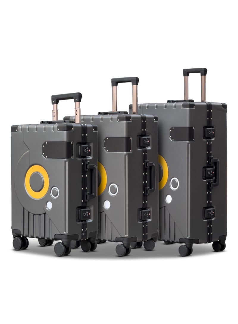 ZAAPPY Hard Shell Aluminum Frame 3PCS SET (20/24/28 Inch) Luggage With TSA Lock, Travel Hook, Silent 360° Spinner Wheels, Water Resistant Suitcase - Image 1