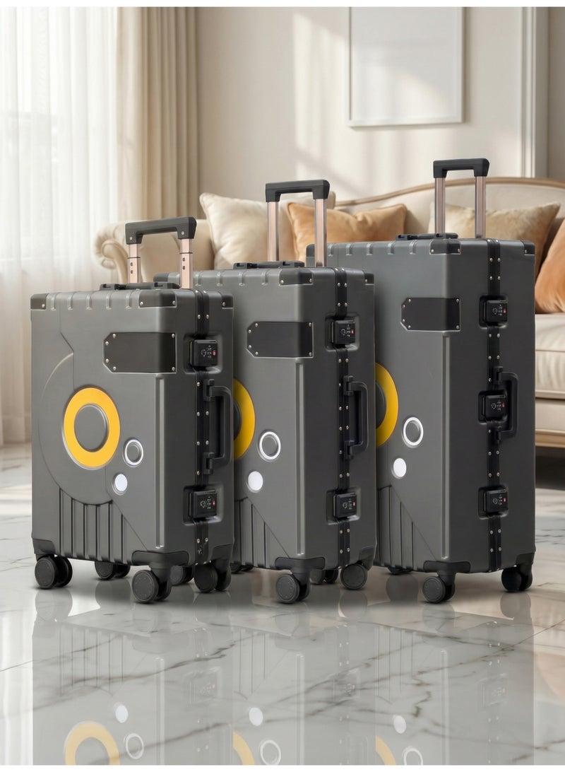 ZAAPPY Hard Shell Aluminum Frame 3PCS SET (20/24/28 Inch) Luggage With TSA Lock, Travel Hook, Silent 360° Spinner Wheels, Water Resistant Suitcase - Image 2
