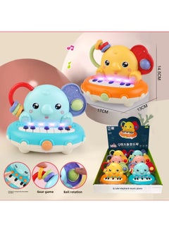 Generic Children's Toys Early Education Enlightenment Electronic Organ Portable Baby Multifunctional Electronic Organ Toy Musical Instrument-Color:Yellow-Q Adorable Elephant Music Piano [with Battery]  - Image 3