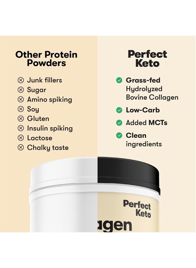 Perfect Keto Collagen Protein Powder with MCT Oil - Grassfed, GF, Multi Supplement, Best for Ketogenic Diets, Keto Creamer, Coffee and Shakes for Women and Men - Unflavored - Image 2