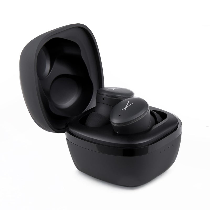 Altec Lansing - Nanobuds 3.0, Wireless Sport Earbuds with 6-Hour Battery, Waterproof IP44, Bluetooth with Charging Case, Noise Suppression Mic, Voice Assistant (Black) - Image 1