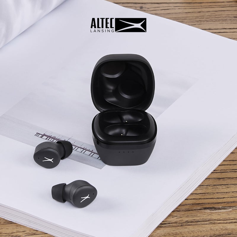 Altec Lansing - Nanobuds 3.0, Wireless Sport Earbuds with 6-Hour Battery, Waterproof IP44, Bluetooth with Charging Case, Noise Suppression Mic, Voice Assistant (Black) - Image 3