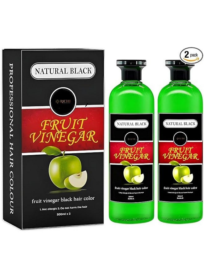 KATE BLANC Fruit Vinegar Hair Color Black Gel With Dye Brush and Mixing Bowl Hair Colouring Kit,2 Count - Image 2