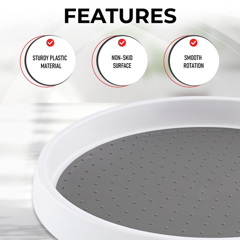 Oizeir 10 Inch Lazy Susan Set Of 4 - Non-Skid Turntable For Cabinet To Maximize Storage And Simplify Accessibility In Kitchen  Bathroom  And Pantry Spaces (White) - Image 5