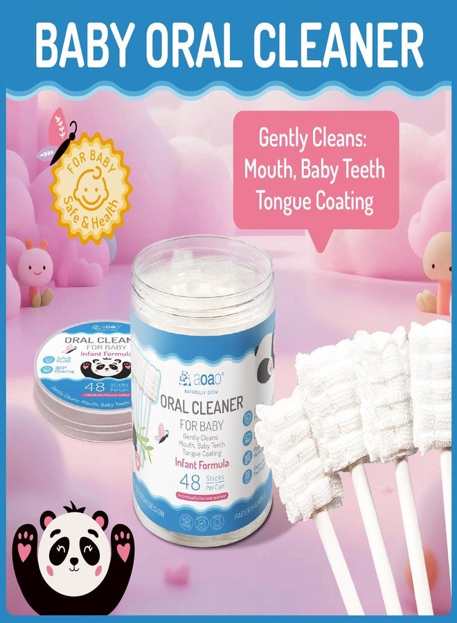 AOAO Baby Tongue Cleaner, Baby Toothbrush, 48pcs Disposable Infant Mouth Cleaner, Soft Gauze Toohthbrush Toddler Oral Cleaning Stick Dental Care for 0-36 Month Newborn, Baby Oral Cleaner (48pcs) - Image 2