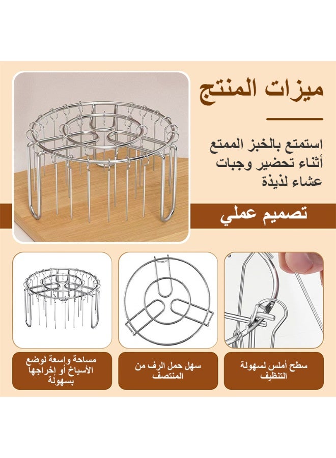 فلوكسهوم رف شواء للقلاية الهوائية مع 24 سيخًا، رف أسياخ دائري غير لاصق بقطر 6.3 بوصة مع أسياخ لحم، مناسب للخبز والتحميص والكباب والشواء في القلاية الهوائية والفرن، قابل للفك وسهل التنظيف - Image 3