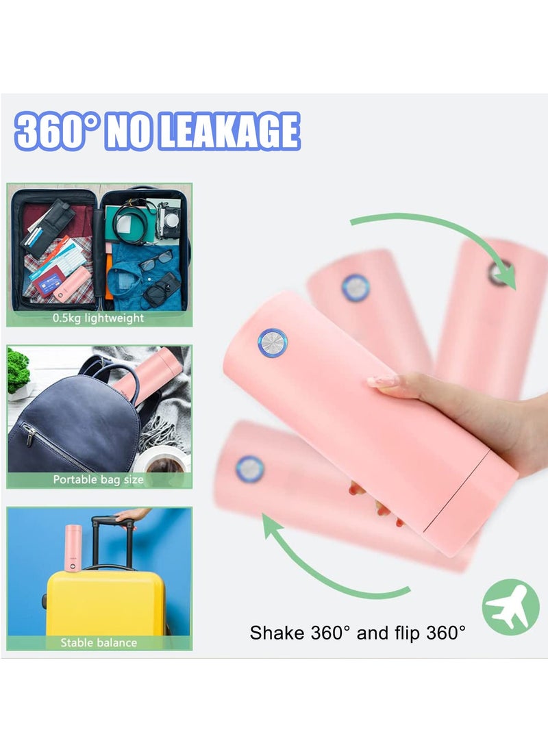 Portable Electric Kettle, 400ml Travel Tea Kettle with Non stick Coating Double Wall Water Boiler Bottle, Fast Boil and Auto Shut off Hot Water Heater, Pink - Image 5