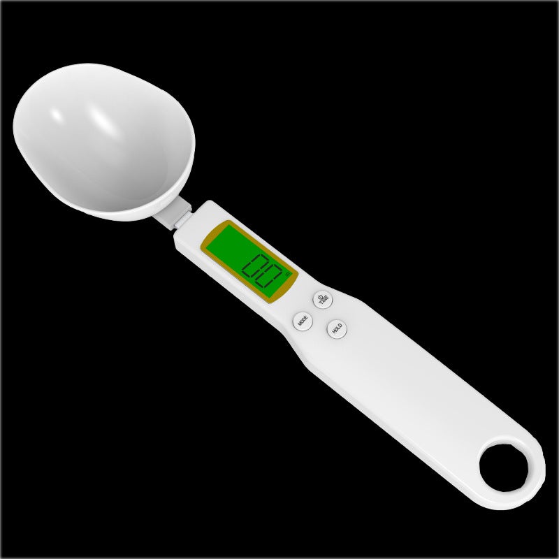 New baked food gram scale mini plastic household weighing kitchen electronic weighing spoon scale 0.1g English 500g/0.1g 
