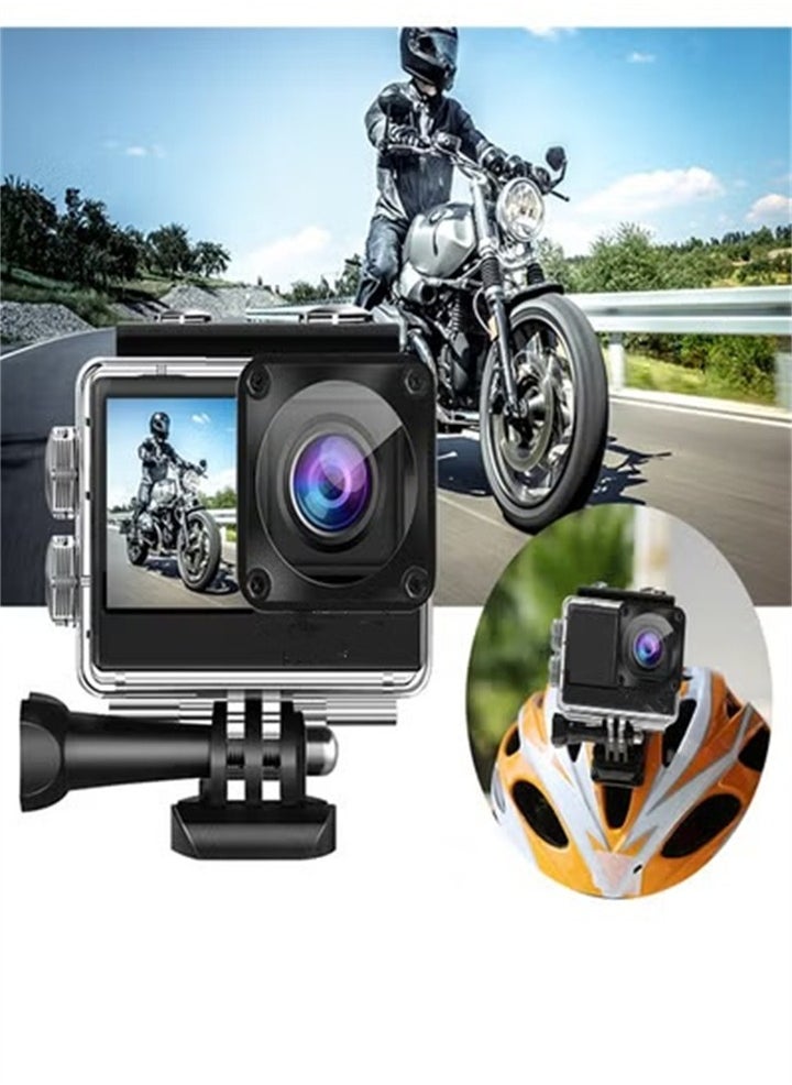 5K WiFi Action Camera 170° Wide Angle, Anti-Shake Action Camera Waterproof Remote Control Action Camera with Remote Control and Accessories