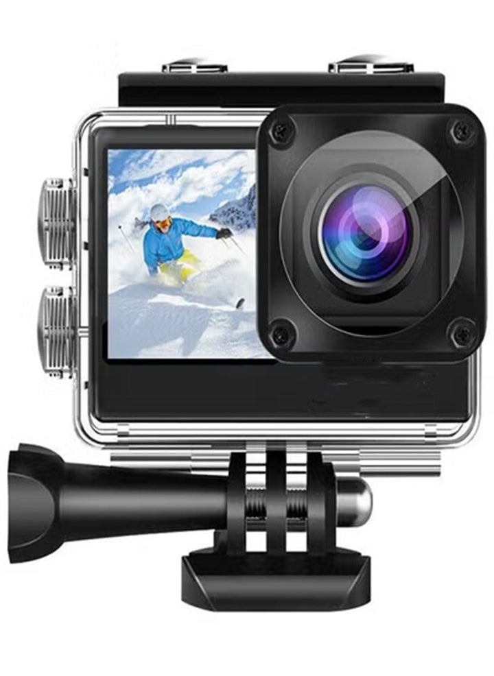 5K WiFi Action Camera 170° Wide Angle, Anti-Shake Action Camera Waterproof Remote Control Action Camera with Remote Control and Accessories