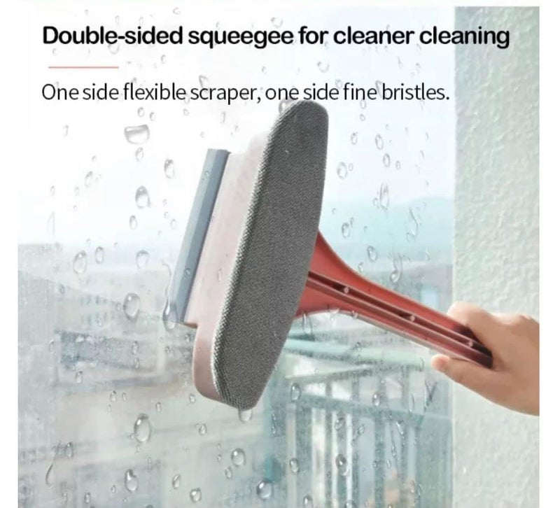 Whisk & Whittle Whisk & Whittle Glow 2 in 1 Mesh Cleaning Brush & Wiper with Extended Handle Window Cleaning Brush Window Net Cleaner Double-Sided Window Cleaner Window Cleaner (Multicolor, Pack of 1)  - Image 3