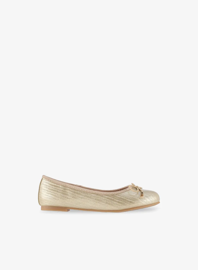Little Missy Girls Textured Ballerina Shoes