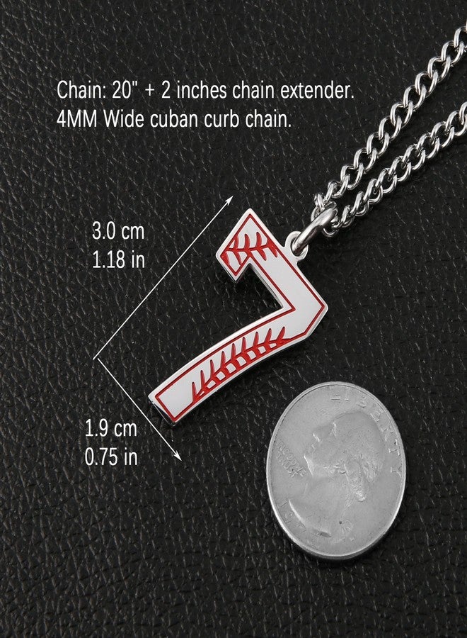 HZMAN قلادة هزمان ب pendants على شكل كرة قاعدة برقم 0-9 من الفولاذ المقاوم للصدأ - Image 4