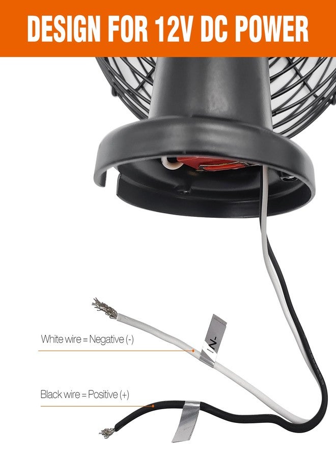 Facon 12V RV Cooling Fan with 2 Speed Switch, Dia: 8-3/4’’, Heavy Duty Black Metal Car Fan, for Auto Truck, RV, Camper, Trailer, Car, Buses and Boats - Image 5