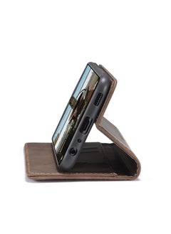 CaseMe CaseMe Samsung Galaxy A72 Case Wallet, for Samsung Galaxy A72 Wallet Case Book Folding Flip Folio Case with Magnetic Kickstand Card Slots Protective Cover - Coffee  - Image 5