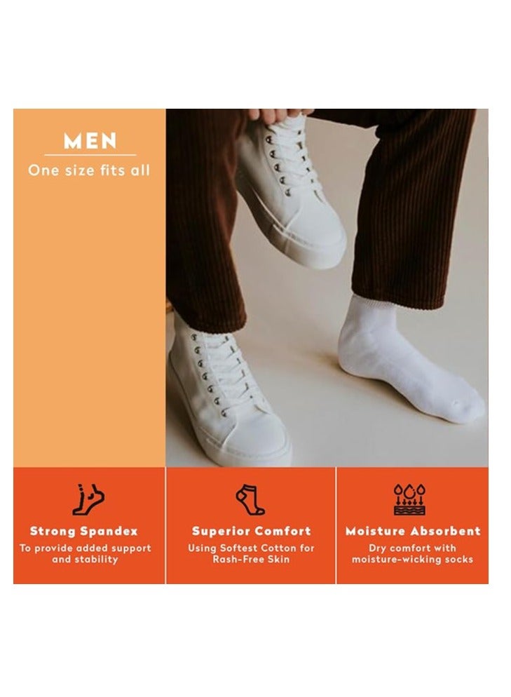 اولكينج جوارب تيري رسمية/مكتبية للرجال، كعب ومقدمة معززة لمتانة ممتدة، مضادة للروائح والبكتيريا - عبوة من 3 قطع (أبيض) - Image 2