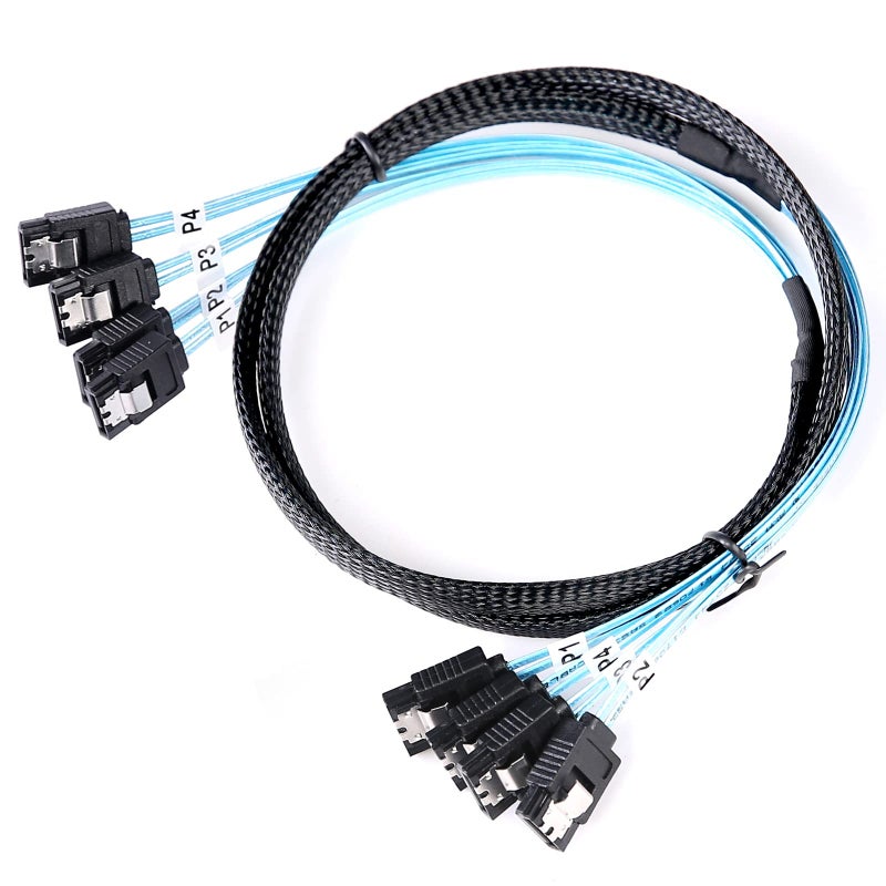 ADCAUDX SATA-III Cable-1M, 4Pcs/Set-SATA-6Gbps HDD-SDD Data-Cable Replacement for Server Bitcoin Computer SSD HDD CD DVD Drives Raid (3.3FT) - Image 1