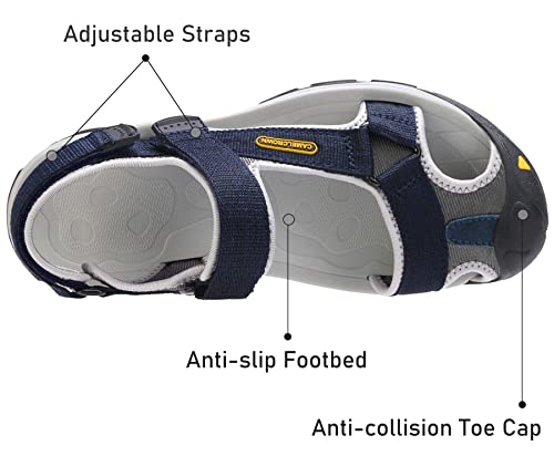 CAMEL CROWN Men's Waterproof Hiking Sandals Closed Toe Water Sandals Athletic Sport Sandals for Summer Outdoor Beach Wading Boat for Hiker Blue 7 - Image 3