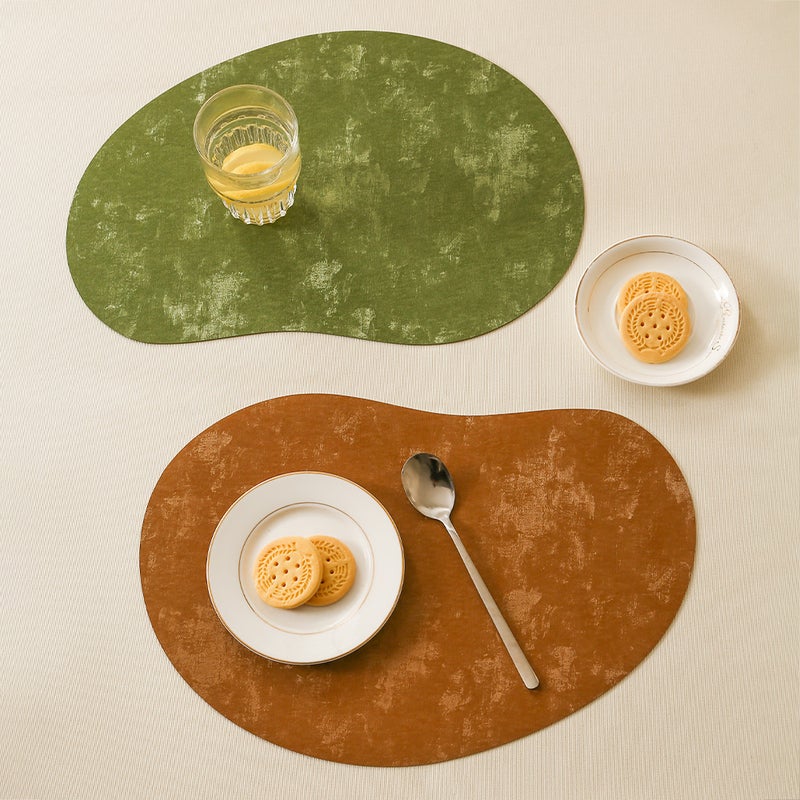 Leather Coaster and Placemat, Irregular Shape, Double-Sided, Heat Resistant - Image 1