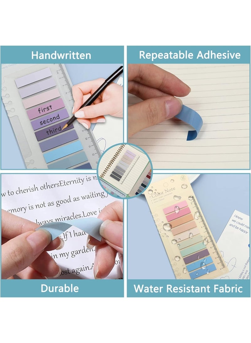 شابية علامات كتب لاصقة، علامات كتب، شريط أعلام كتب قابل لإعادة الوضع، شفاف قابل للكتابة عليه للوازم المدرسية والمكتبية، علامات كتب لاصقة ملونة (عبوة واحدة | 200 قطعة ملاحظات) - Image 2