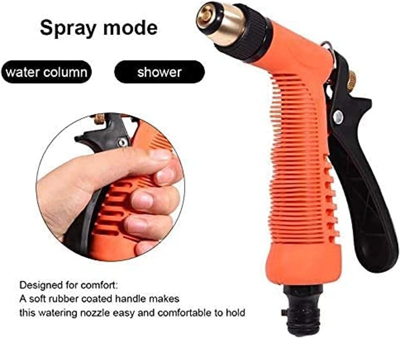 AQ AQSON AQSON High-Pressure Garden Hose Spray Nozzle with All-Copper Metal Water Gun for Car Wash and Home Gardening (Orange) - Image 4