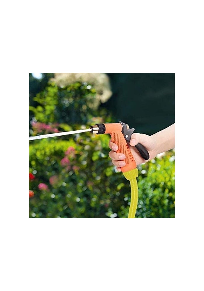AQ AQSON AQSON High-Pressure Garden Hose Spray Nozzle with All-Copper Metal Water Gun for Car Wash and Home Gardening (Orange) - Image 2