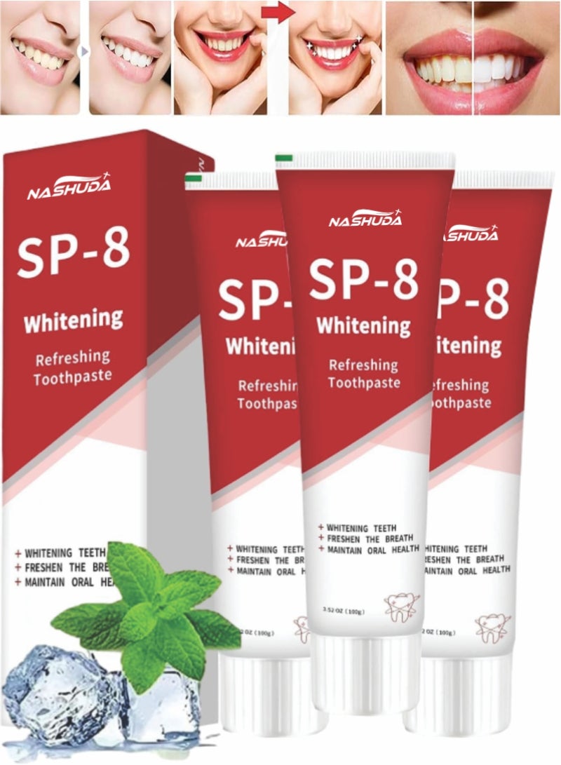Sp-8 Toothpaste with Probiotics – Whitening, Fresh Breath, and Oral Health Support (100ml) Pack Of 3