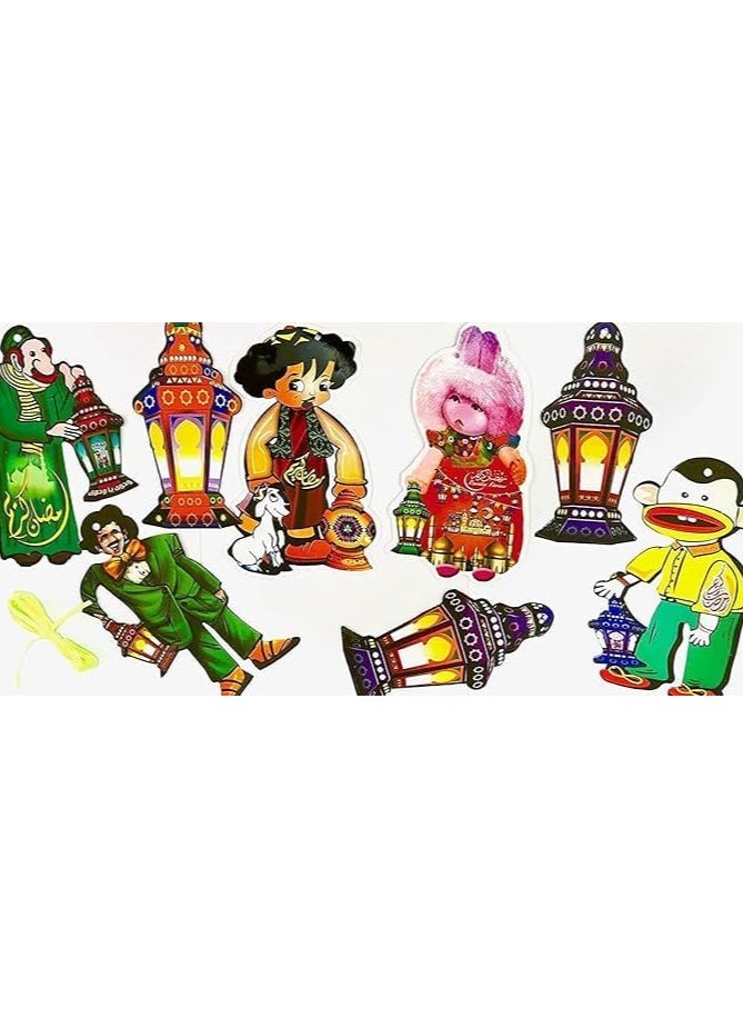 Generic Ramadan Decoration Rope Paper Characters -8 Pieces  - Image 1